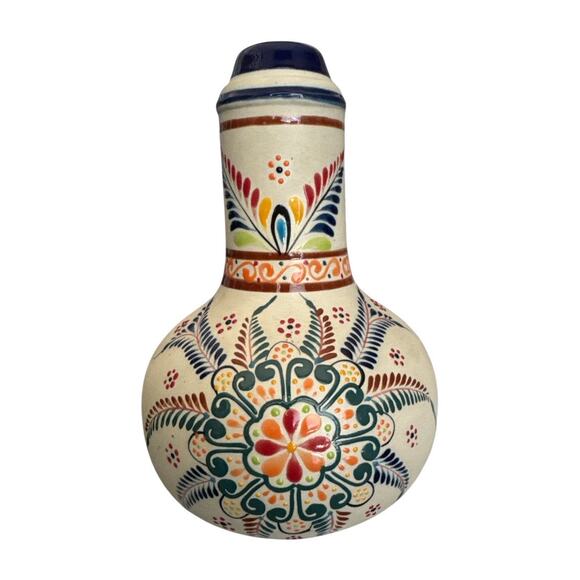 Ceramist Extra Anejo Tequila Hand Painted Mexico Empty Bottle - Picture 1 of 9